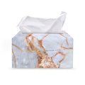 Grey Bronze Marble Print Leather Tissue Box Cover