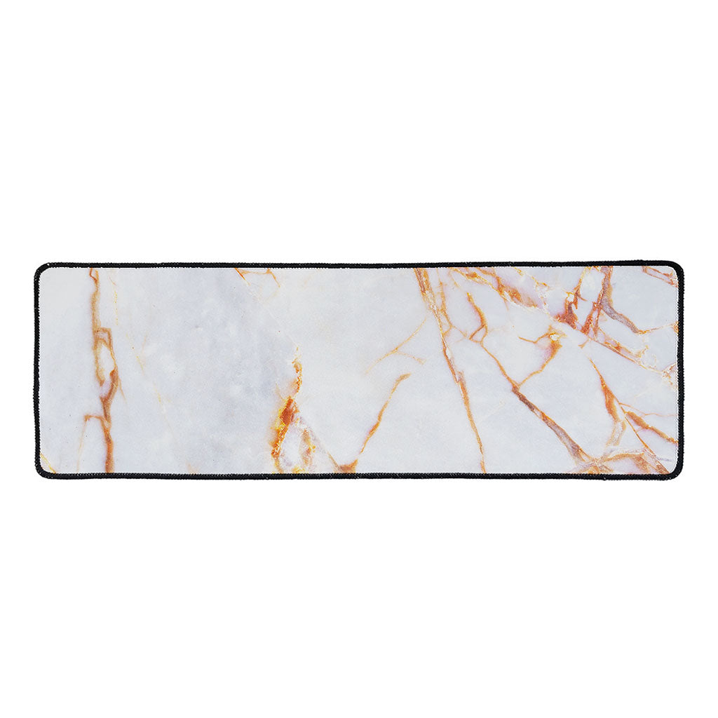 Grey Bronze Marble Print Long Kitchen Mat