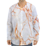 Grey Bronze Marble Print Long Sleeve Baseball Jersey