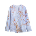 Grey Bronze Marble Print Long Sleeve Short Coat