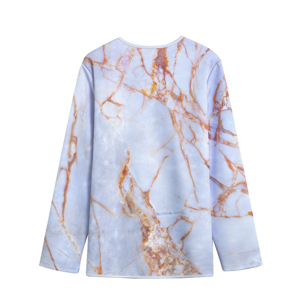 Grey Bronze Marble Print Long Sleeve Short Coat