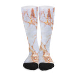 Grey Bronze Marble Print Long Socks
