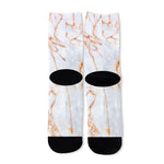 Grey Bronze Marble Print Long Socks