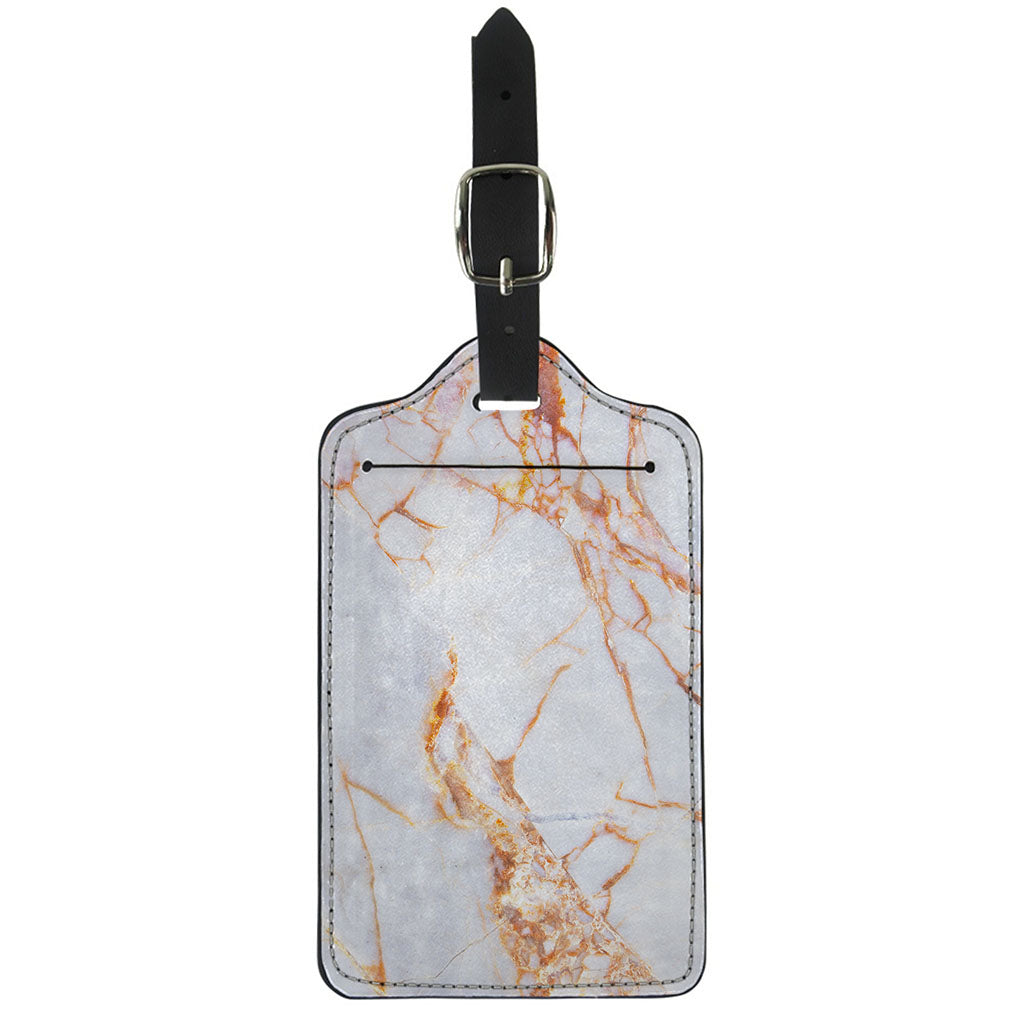 Grey Bronze Marble Print Luggage Tag