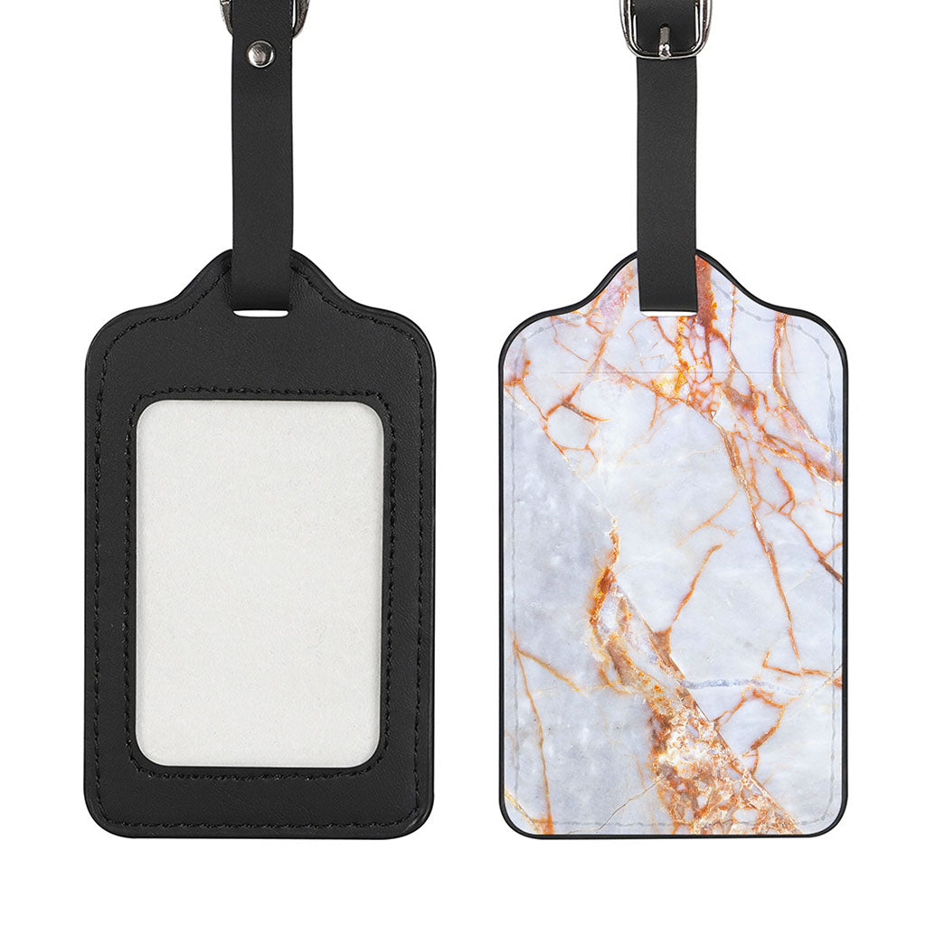 Grey Bronze Marble Print Luggage Tag