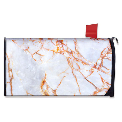 Grey Bronze Marble Print Mailbox Cover