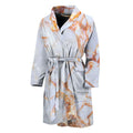 Grey Bronze Marble Print Men's Bathrobe