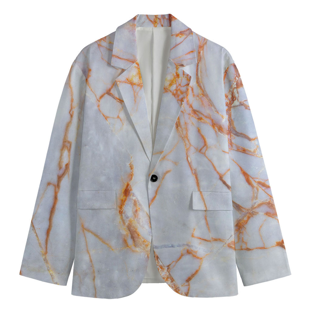Grey Bronze Marble Print Men's Blazer