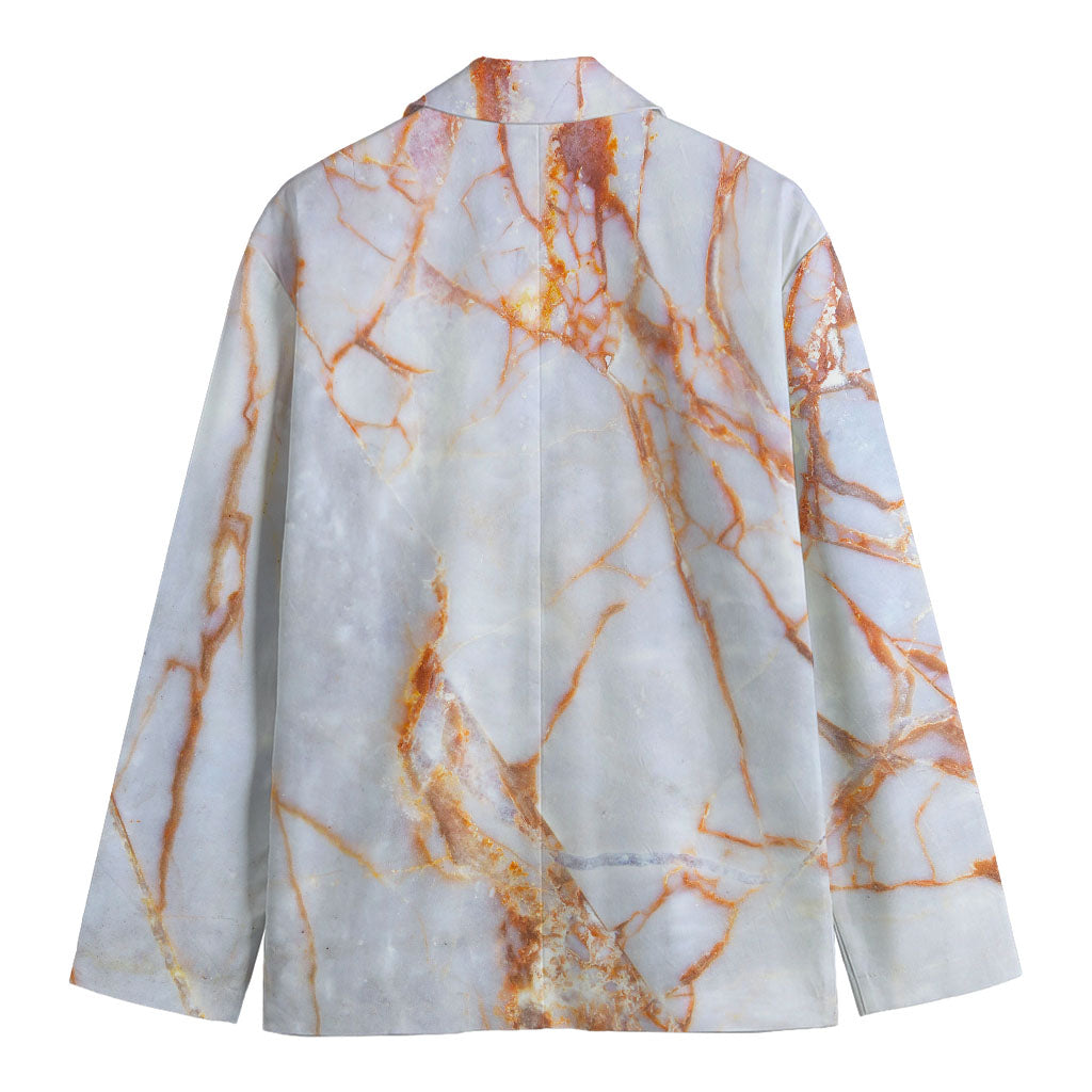 Grey Bronze Marble Print Men's Blazer