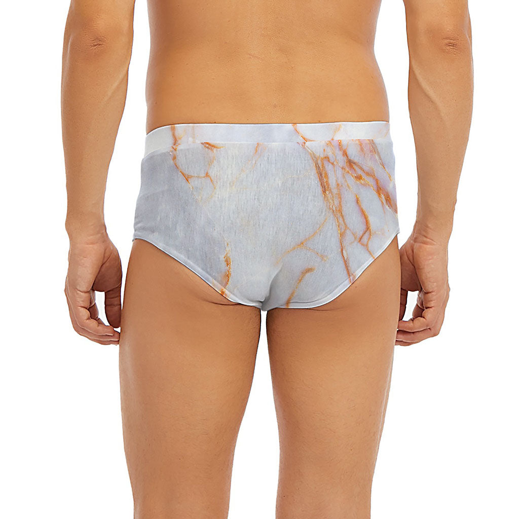 Grey Bronze Marble Print Men's Briefs