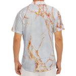 Grey Bronze Marble Print Men's Deep V-Neck Shirt