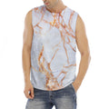 Grey Bronze Marble Print Men's Fitness Tank Top