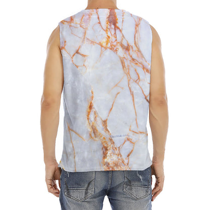 Grey Bronze Marble Print Men's Fitness Tank Top