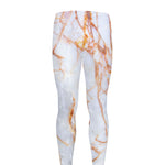 Grey Bronze Marble Print Men's leggings