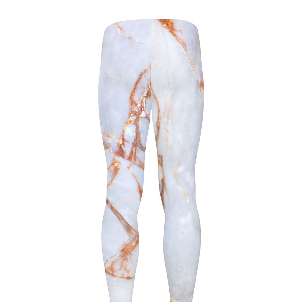 Grey Bronze Marble Print Men's leggings