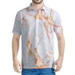 Grey Bronze Marble Print Men's Polo Shirt