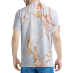 Grey Bronze Marble Print Men's Polo Shirt