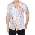 Grey Bronze Marble Print Men's Shirt
