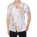 Grey Bronze Marble Print Men's Shirt