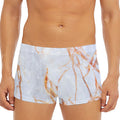 Grey Bronze Marble Print Men's Short Boxer Briefs