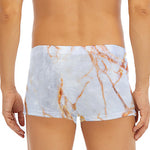 Grey Bronze Marble Print Men's Short Boxer Briefs