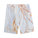 Grey Bronze Marble Print Men's Sports Shorts