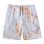 Grey Bronze Marble Print Men's Swim Trunks