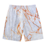 Grey Bronze Marble Print Men's Swim Trunks