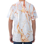 Grey Bronze Marble Print Men's Velvet T-Shirt