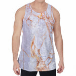Grey Bronze Marble Print Men's Velvet Tank Top