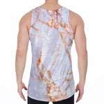 Grey Bronze Marble Print Men's Velvet Tank Top