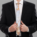Grey Bronze Marble Print Necktie