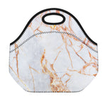 Grey Bronze Marble Print Neoprene Lunch Bag