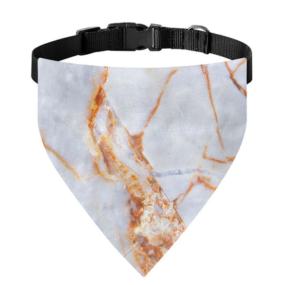 Grey Bronze Marble Print Over The Collar Dog Bandana