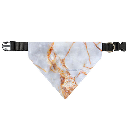 Grey Bronze Marble Print Over The Collar Dog Bandana