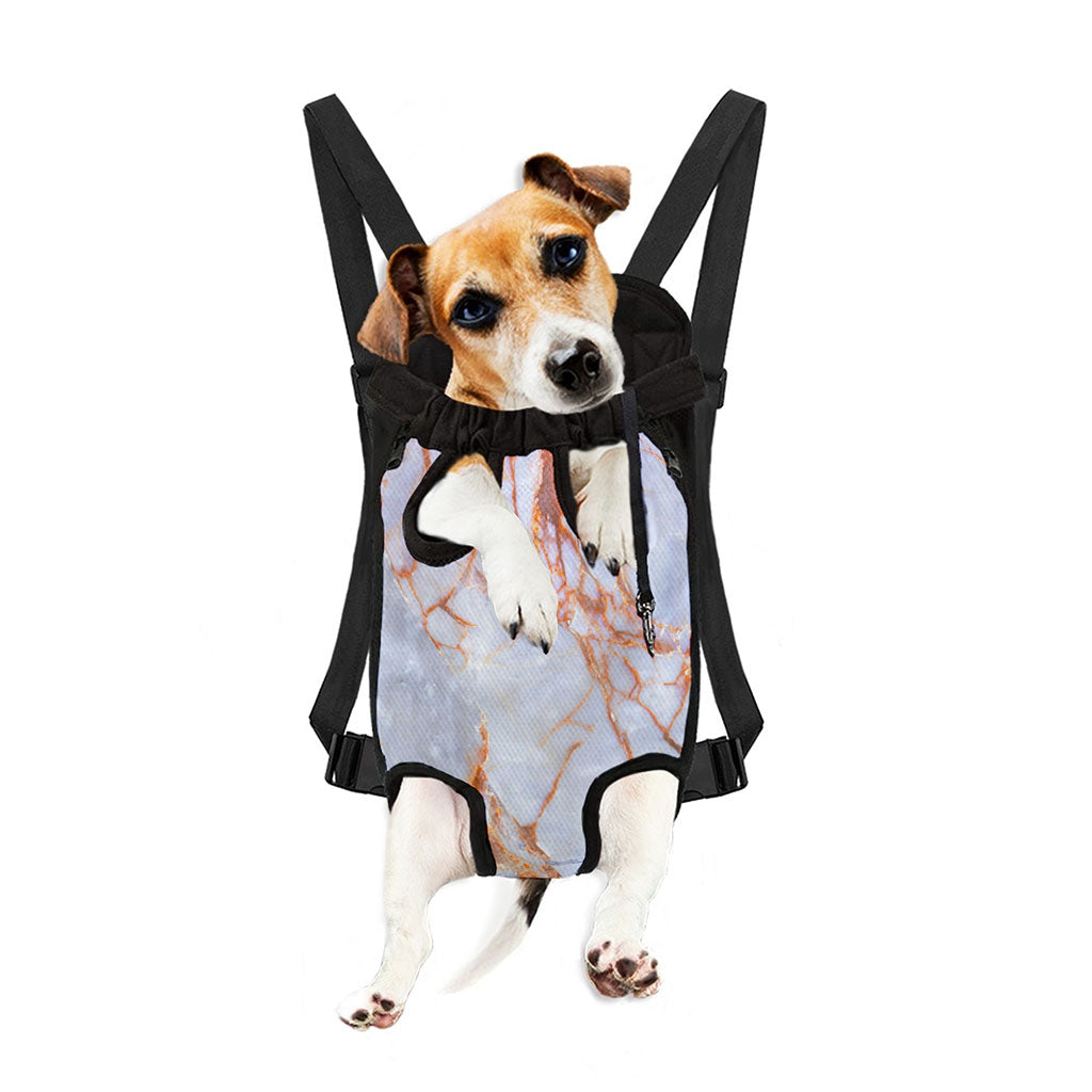 Grey Bronze Marble Print Pet Carrier Backpack
