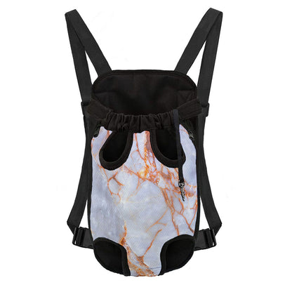Grey Bronze Marble Print Pet Carrier Backpack