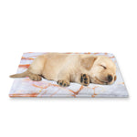 Grey Bronze Marble Print Pet Cooling Mat Cover