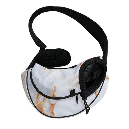 Grey Bronze Marble Print Pet Sling Carrier