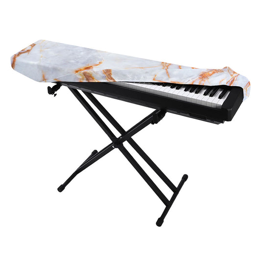 Grey Bronze Marble Print Piano Keyboard Cover