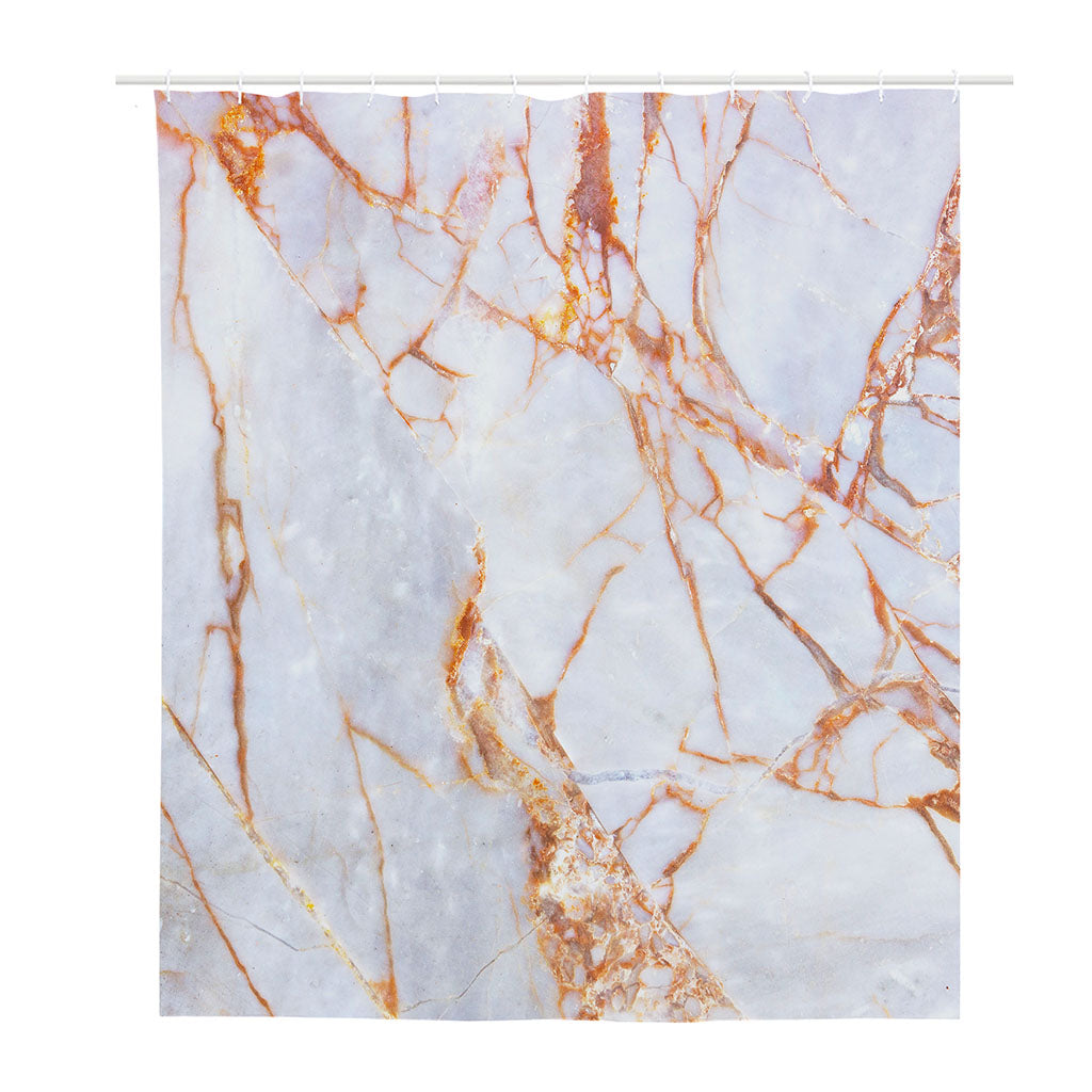 Grey Bronze Marble Print Polyester Shower Curtain