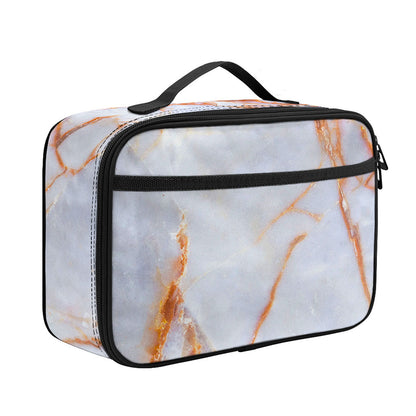Grey Bronze Marble Print Portable Lunch Bag