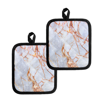 Grey Bronze Marble Print Pot Holders