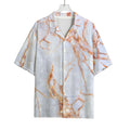 Grey Bronze Marble Print Rayon Hawaiian Shirt