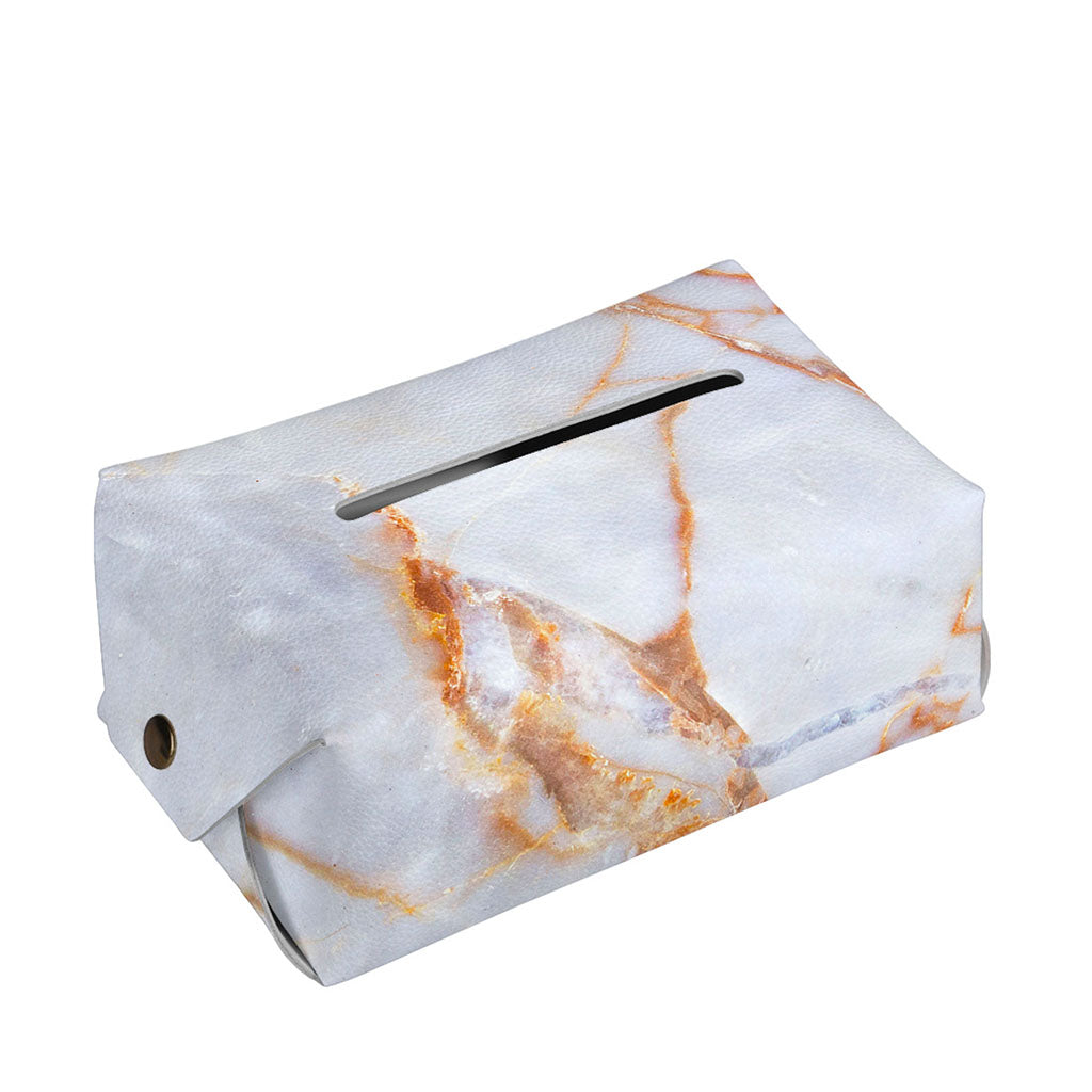 Grey Bronze Marble Print Rectangle Tissue Box Cover