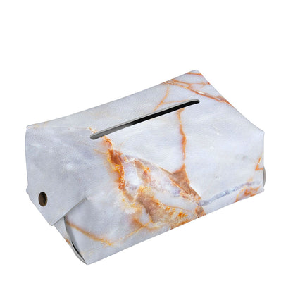 Grey Bronze Marble Print Rectangle Tissue Box Cover