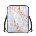 Grey Bronze Marble Print Rectangular Crossbody Bag