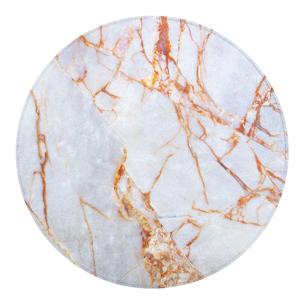 Grey Bronze Marble Print Round Blanket