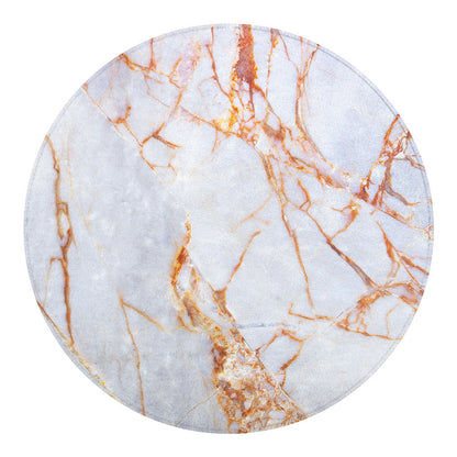 Grey Bronze Marble Print Round Blanket