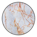 Grey Bronze Marble Print Round Floor Mat